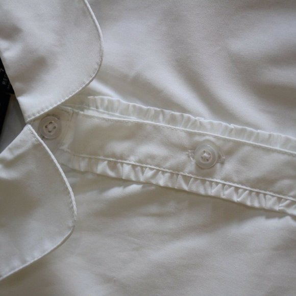 Chaps Girl White Button Down Top Blouse Size S 7 - Picture 2 of 4